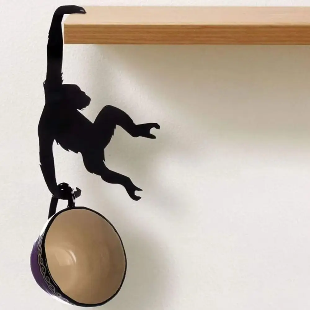 nuevo gancho de metal en forma de mono, diseño sin costuras, colgador de llaves montado en la pared, estante de almacenamiento de ropa creativo, cocina Nuevo Gancho de Metal en forma de mono, diseño sin costuras, colgador de llaves montado en la pared, estante de almacenamiento de ropa creativo, cocina 4