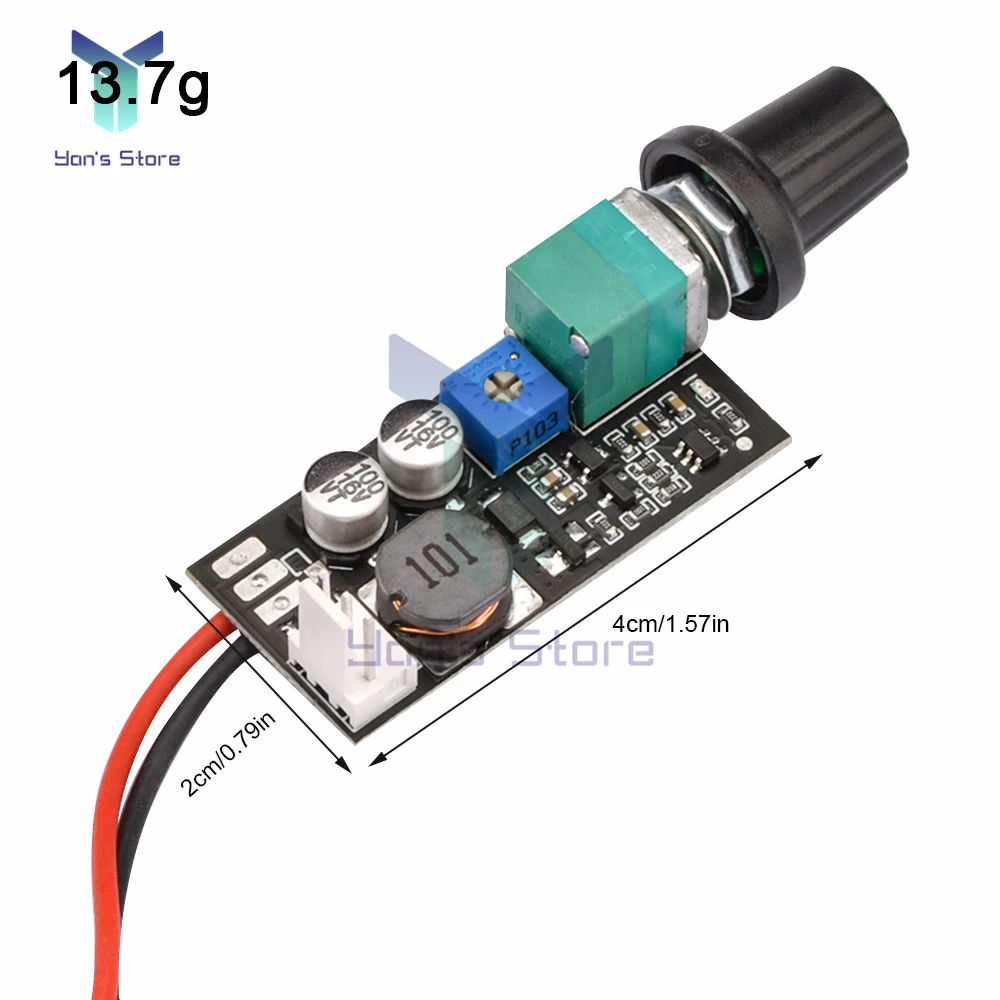 DC 5V 12V Adjustable PWM Fan Speed Controller with Knob Switch 2/3 Wire fan Speed Governor noise reduction can be shut down