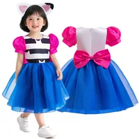 New Style Girl Gaby Doll House Cosplay Dress Summer Puff Sleeve Bow Gown Stage Play Performance Costume Cute Girl Fluffed Dress