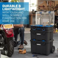 Stack System, Mobile Tool Box for Storage and Organization, Fits 7 Parts Modular  System And Suits HART Power Tools 2