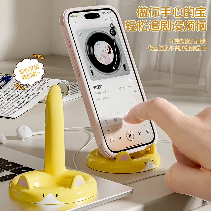 Charming Cartoon Cat Phone Stand: Creative Desktop Decor and Phone Holder
