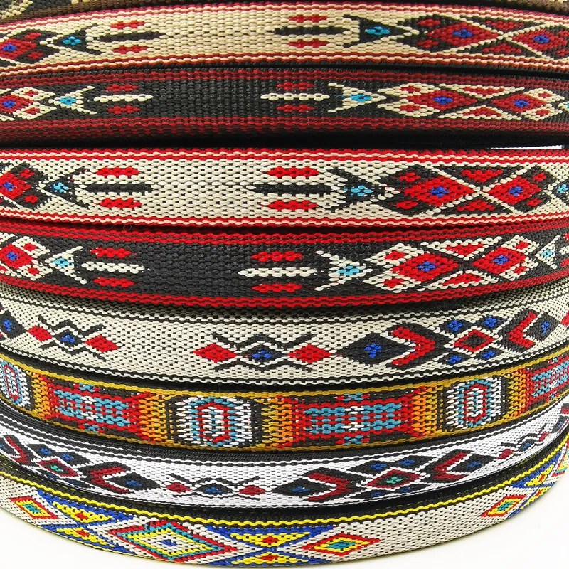 Retro Jacquard Webbing Bag Belt Straps for DIY Horse Or Big Pet Collar Clothing Sewing 3Yards 10-20MM