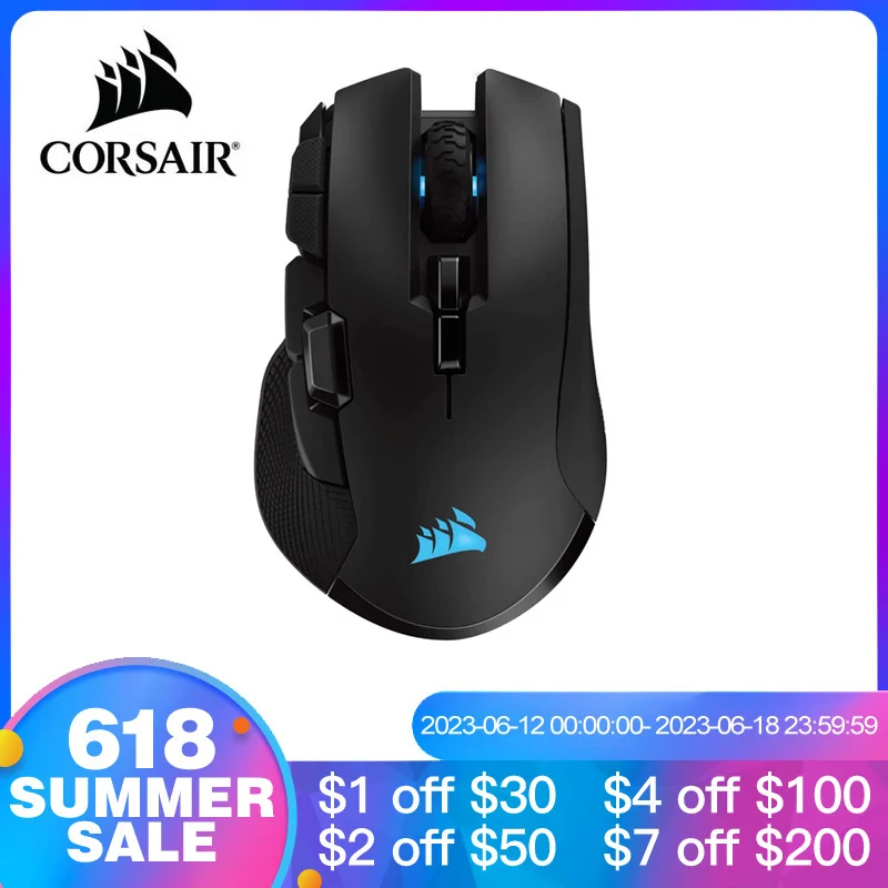 Mouse Da Gioco Corsair Ironclaw RGB - 18.000 DPI - 7 Pulsanti Programmabili - Per Mani Grandi