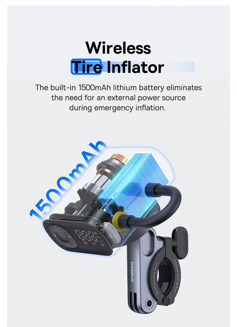 Portable Motorcycle Pump Bike Air Pump 150PSI Tire Inflator with Tire Pressure D