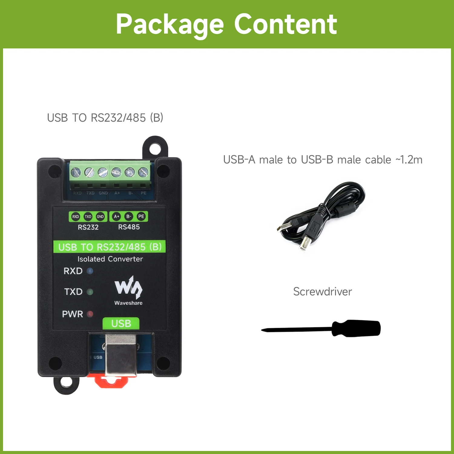 Waveshare USB to RS232/485    , º  FT232RNL Ĩ, 300bps  921600bps