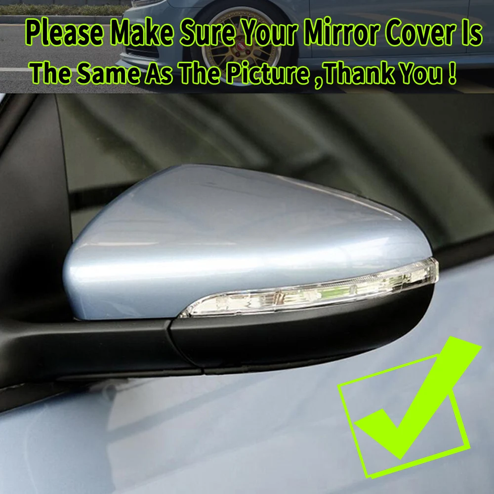 2pcs  Balck ̵  ̷ Ŀ ĸ  ٰ  6 MK6 R GTI VI 2009-2013 Rearview Side Mirror Cover
