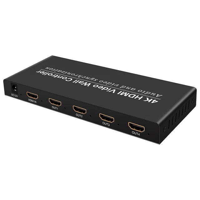 Yinker 2x2 4K Video Wall Controller - 1 HDMI Input To 4 Outputs, Supports Multiple Layouts, 4K@30Hz
