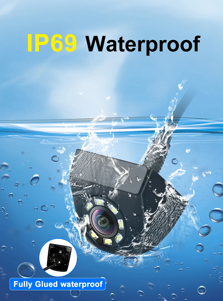 AHD Night Vision Reversing Auto Parking 170 Degree Car Rear View Camera Waterpro