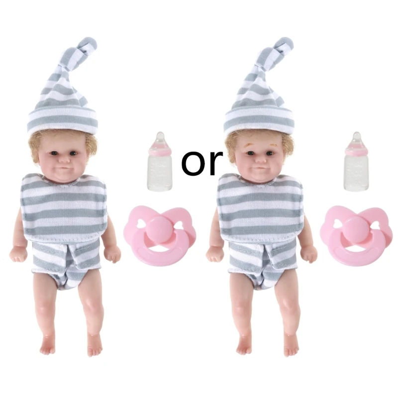 

Mini Newborn Baby Bed Sleeping Toy Reborn Infant Accessories Baby Room Decoration Eco-friendly with Delicate Dress Doll
