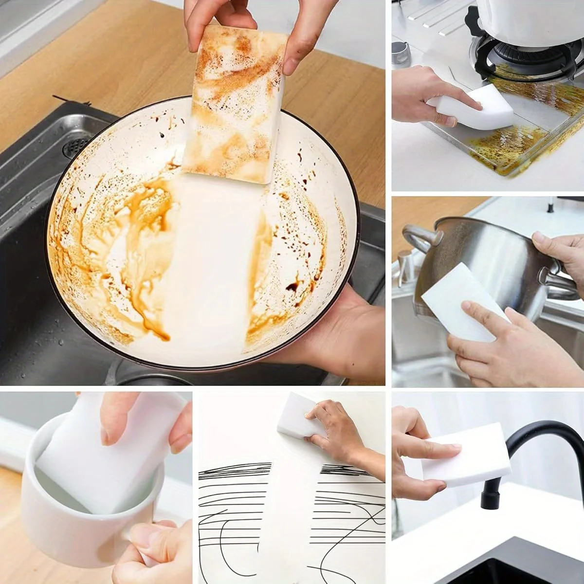 Kitchen Sponge Wipe Sponge Cleaner Kitchen Cleaning Dishwasher Bathroom Cleaning Tool Brush 20/50/100pcs kitchen sponge