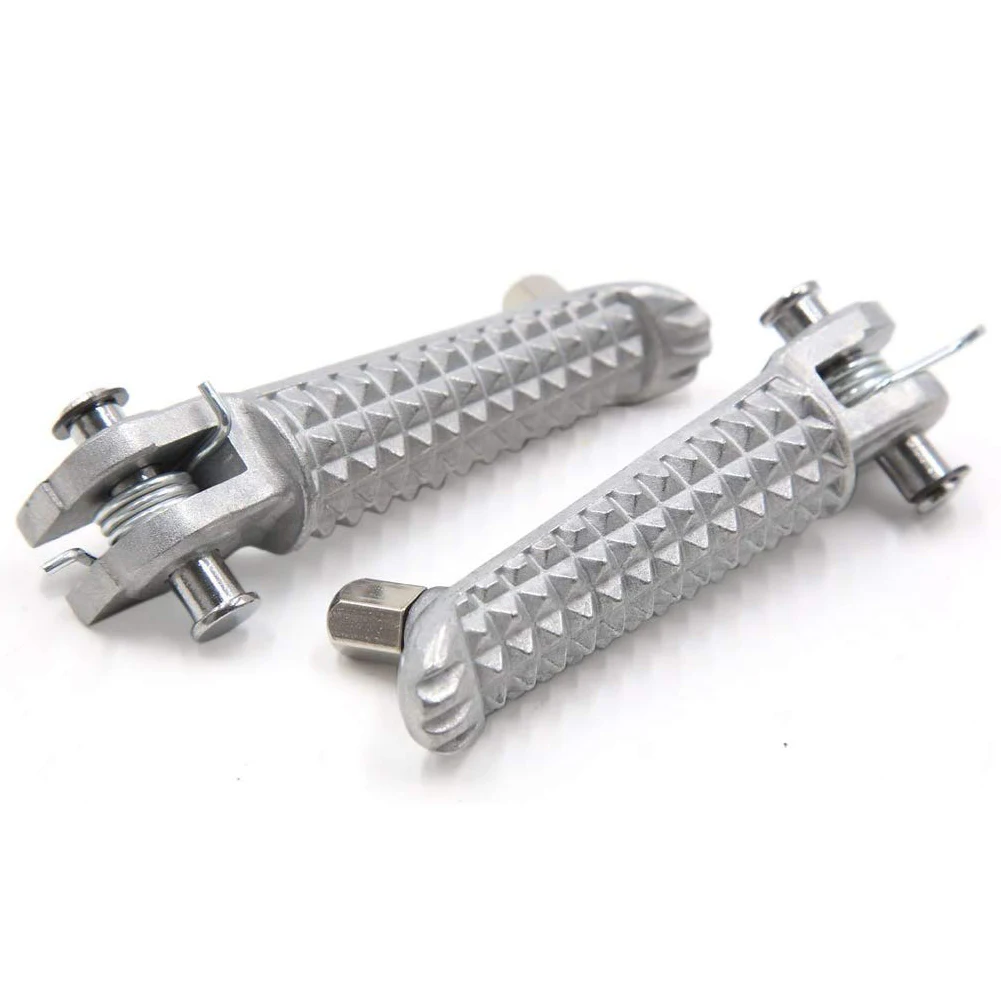 1 Pair Sliver Front Footrests Bracket Set Foot Pegs Fit For Yamaha YZF R1 98-14