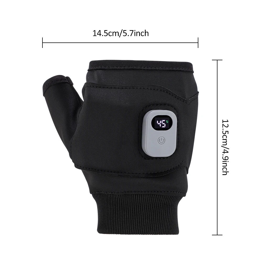 1 pair Heating Gloves 360° Warm Thermal Hand Warmer Home Outdoor Hiking Cycling Cordless Windproof Touchscreen USB Rechargeable