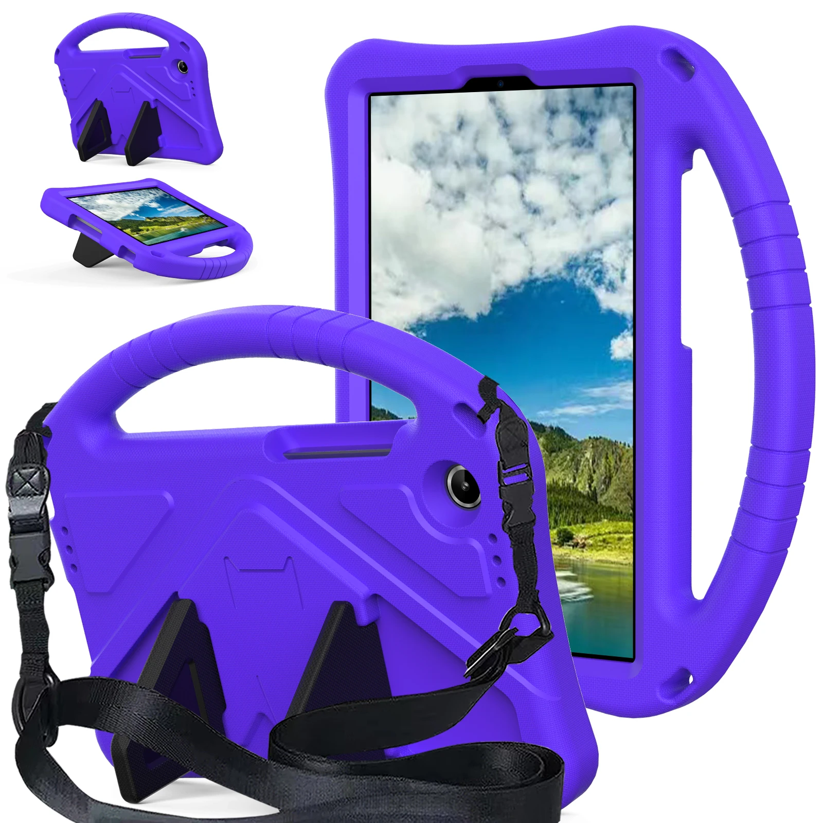 Durable EVA Kids Safe Tablet Case with Handle and Kickstand - Anti-Shock Protection