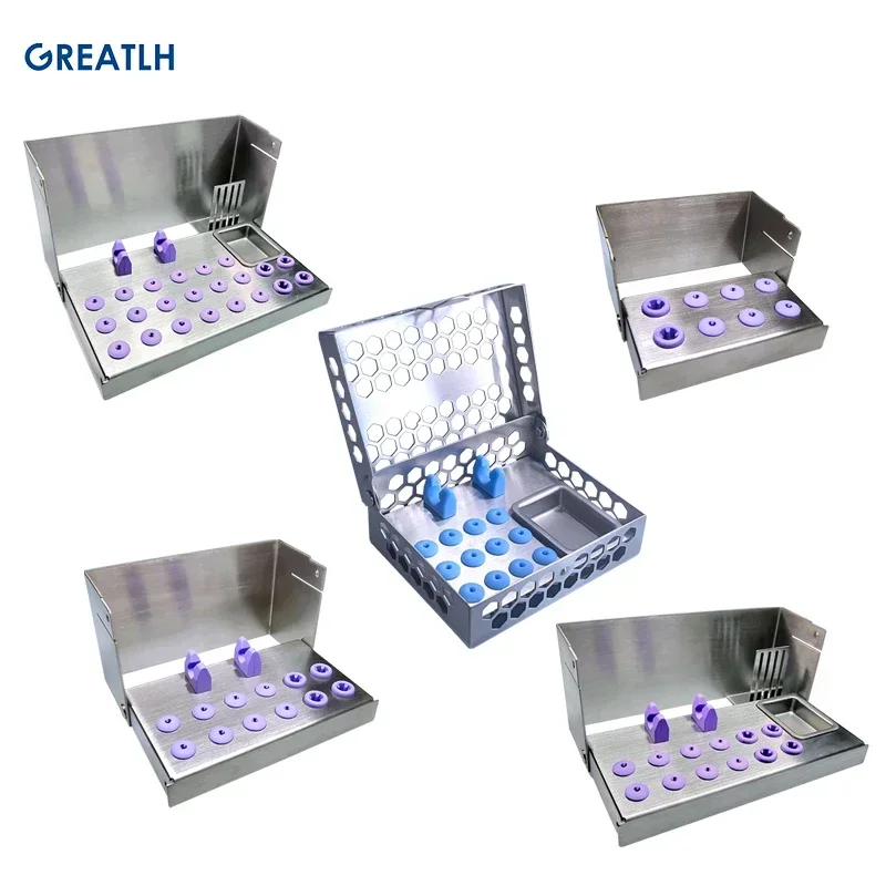 Planting Instrument Disinfection Box Sterilization Box Planting Drill Screwdriver Set Stainless Steel Dental Material