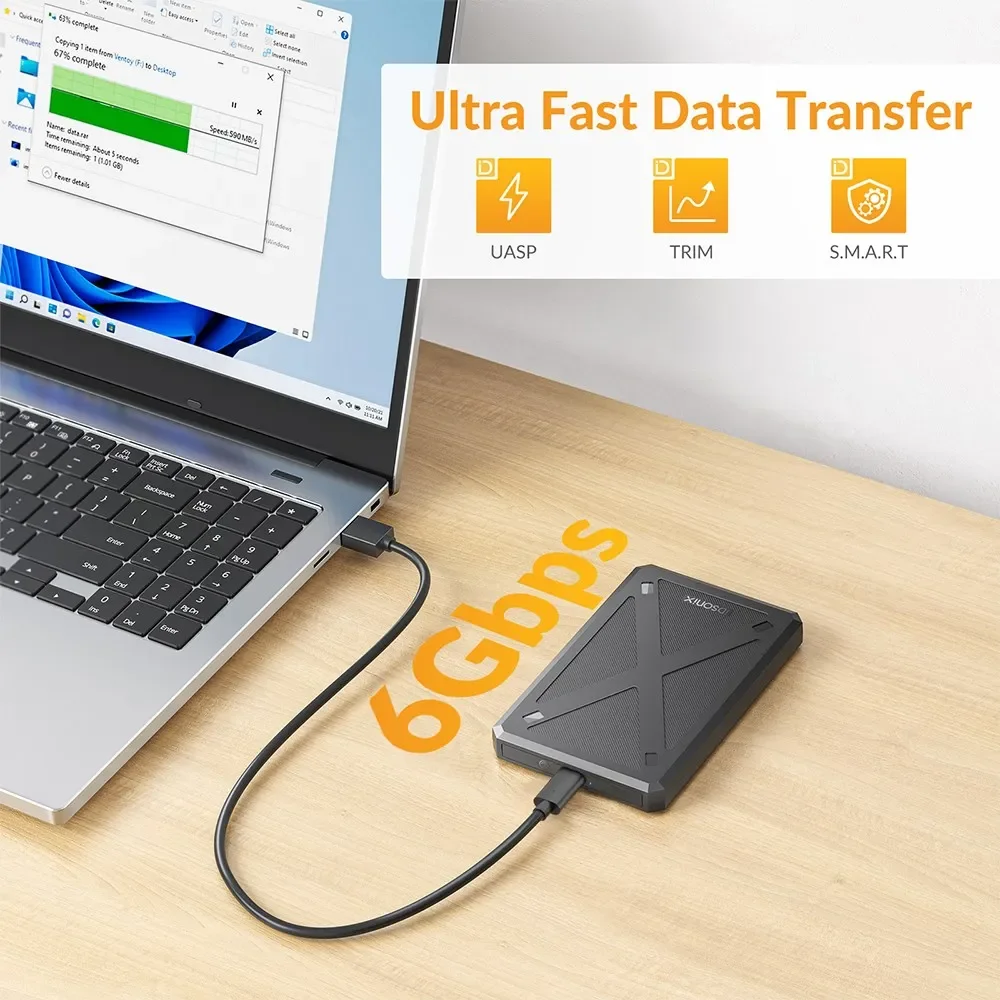 2.5 inch SATA HDD Enclosure USB 3.1 Type C External Hard Drive Case 6Gbps SATA SSD Disk Storage Case for 7-9mm SSD HDD
