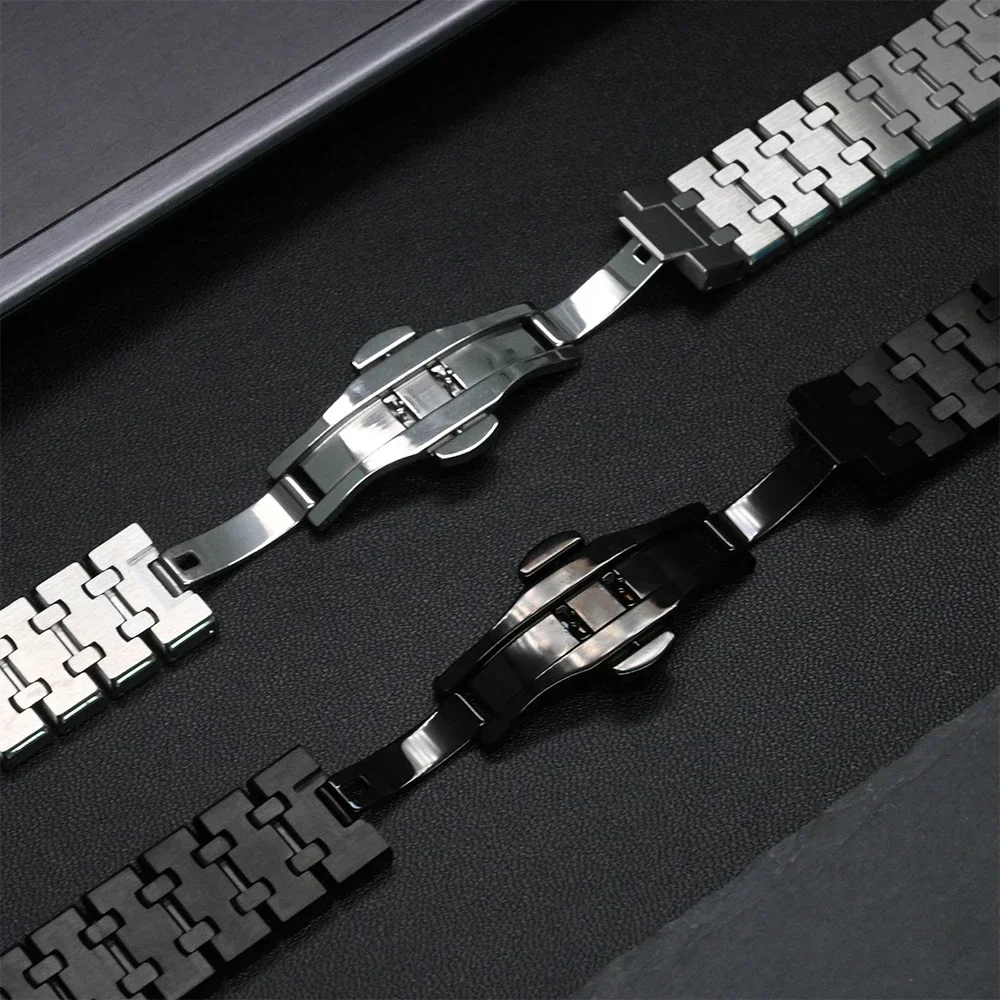 Stainless Steel Metal Watch Strap - Elegant Bracelet Design