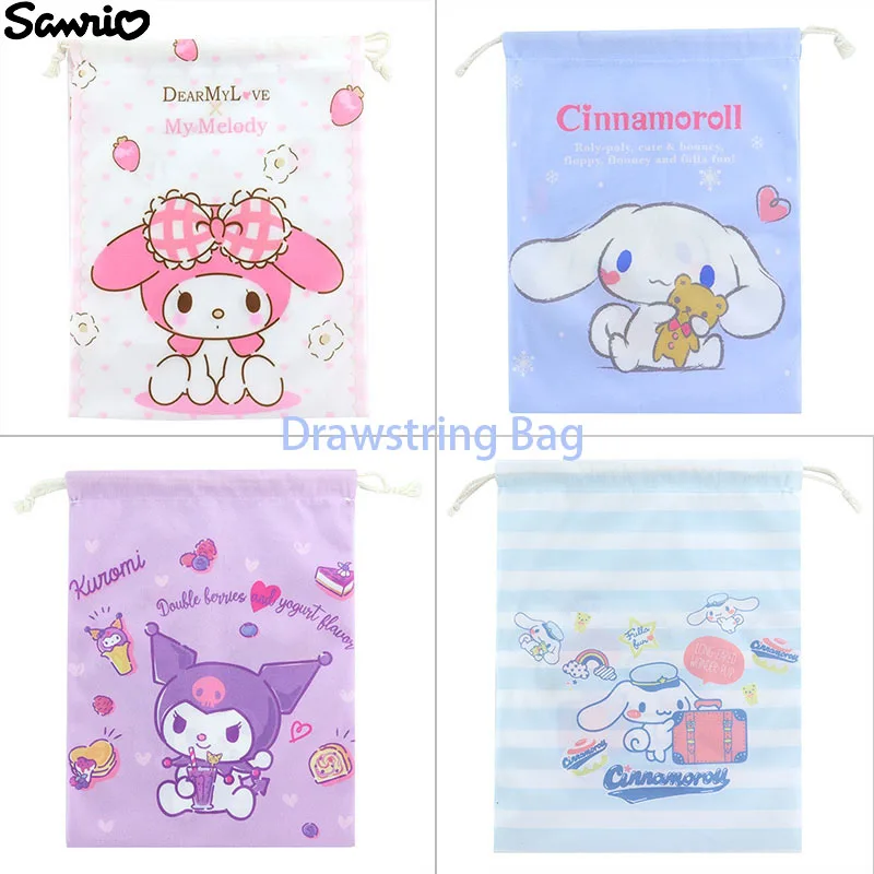 

Sanrio Kuromi Storage Organizer Bag Drawstring My Melody Cinnamoroll Pouches Jewelry Candy Cosmetics Wedding Packaging Gift Bags