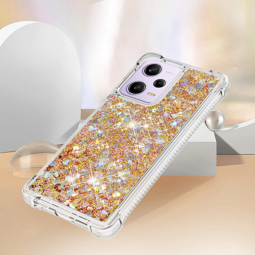 Funda compatible con Redmi Note 12 Pro 5G con purpurina líquida, bonita y  elegante, delgada, de silicona de poliuretano termoplástico, arena  movediza