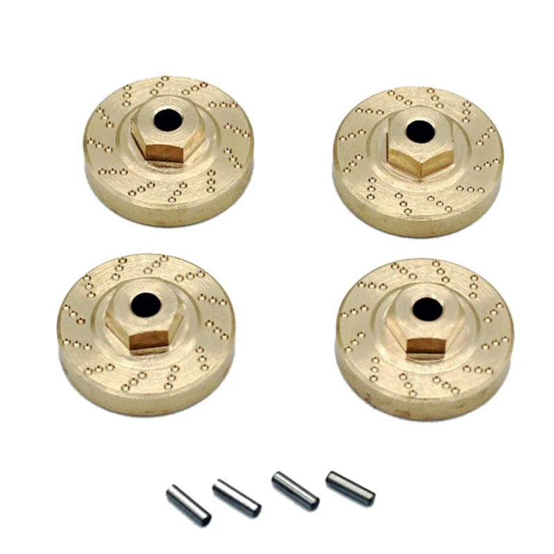 

4Pcs Heavy Duty Brass Wheel Hex Adapter Balance Weight for AXIAL SCX24 90081 Upgrades 1/24 RC Crawler Car Parts