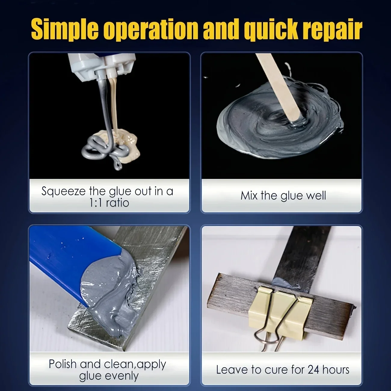High-Strength Metal Repair Epoxy Adhesive - Heat & Cold Resistant Welding Glue & Leak Repair Paste