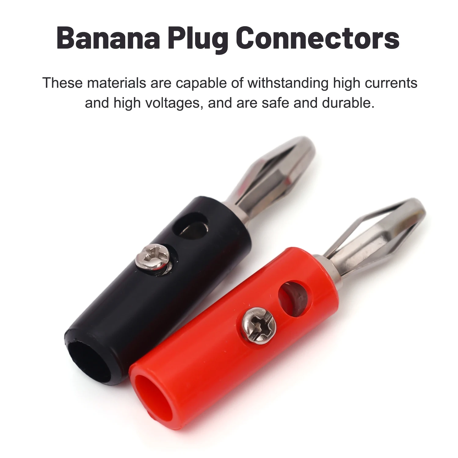 4mm Audio Jack Amplifier Adapter Banana Plugs Connectors for Speaker Wire 4mm Speaker Banana Plugs Open Screw Type Plug
