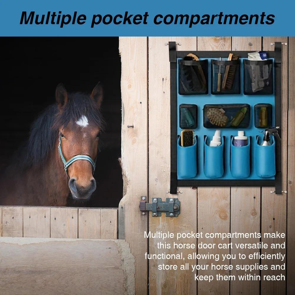 Horse Tack Storage Bag Horse Trailer Organizer Large Storage Hanging Bag (Blue)