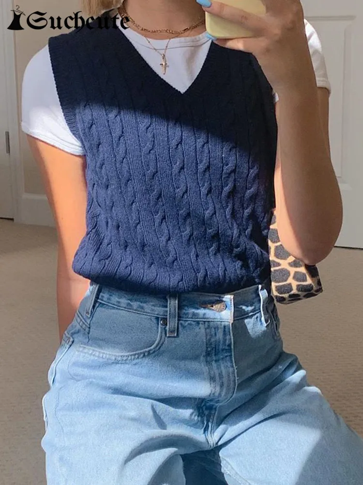 blue sweater vest