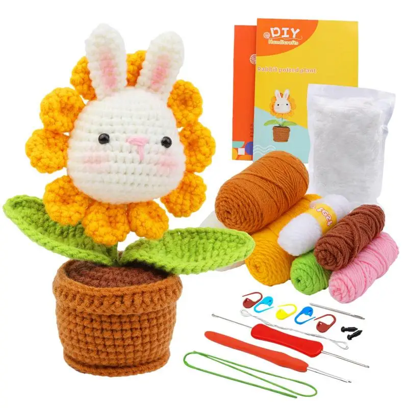 

Crochet Kit For Beginners Portable Learn To Crochet Kits For Home Flexible Crochet Starter Pack Creative DIY Handmade Crochet