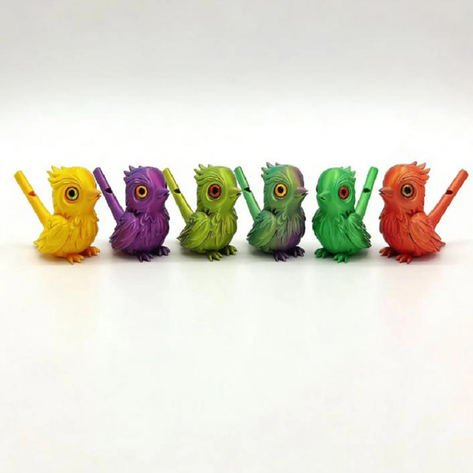 6Pcs 3D 인쇄된 새 휘슬 PVC 현실적인 동물 모델 관절형 동물 피규어 조류 애호가를 위한 수집용 선물