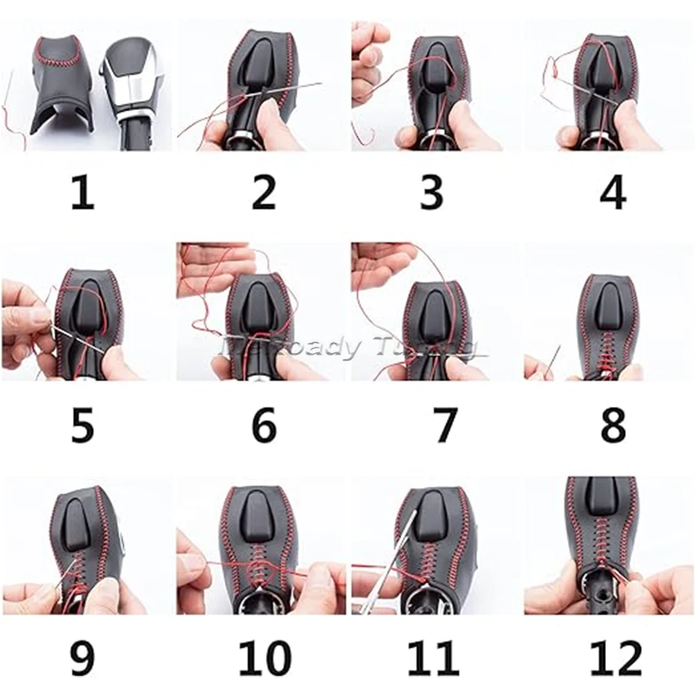 Carbon Fiber Gear Shift Knob Cover for Ford EcoSport Escape Fusion C-Max Fiesta Focus Hand Brake Covers Protection Accessories
