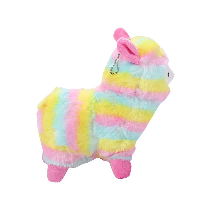 13センチメートルかわいい虹アルパカぬいぐるみペンダント人形