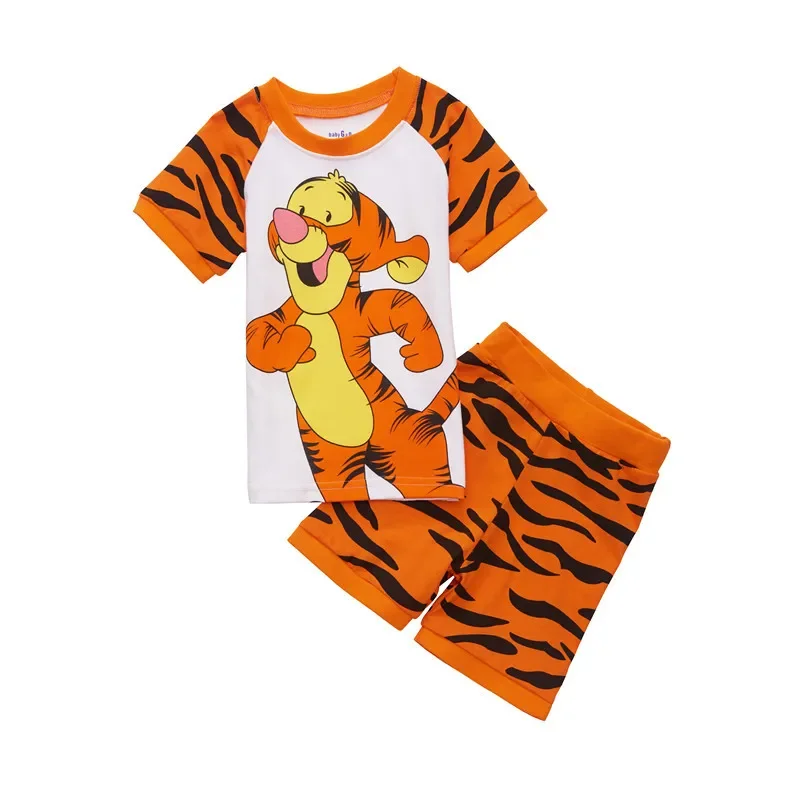 

Disney Tigger New Kids Short-sleeved Boy Pajamas Set Sleepwear Home Service Children's Clothing Set Baby Girl Pyjamas Pijamas