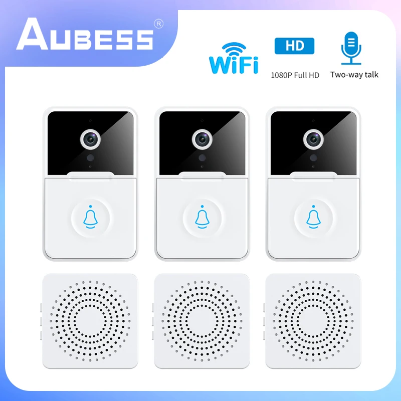 

WiFi Wireless Doorbell HD Camera Home Security Door Bell Night Vision Intercom Voice Change For Home Monitor Outdoor Smart Home