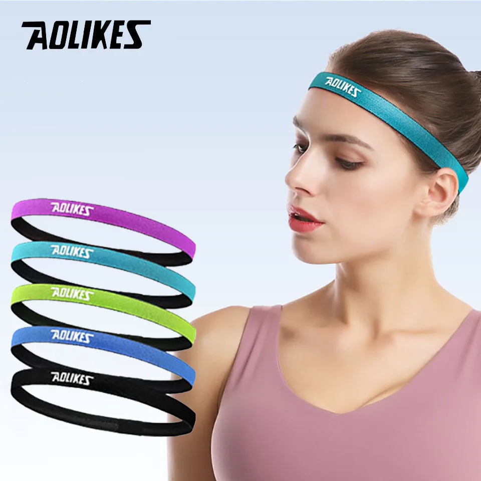 AOLIKES 유니섹스 스포츠 헤어 밴드 미끄럼 방지 실리콘 스트립 땀 가이드 탄성 머리띠 스웨트 밴드 요가 러닝 피트니스 헤어