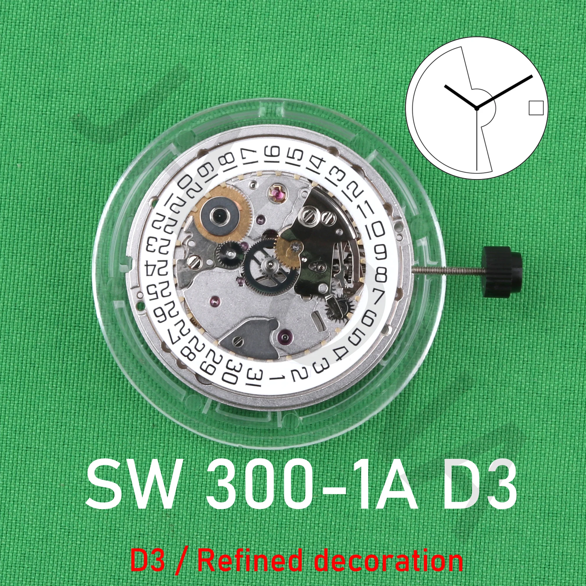 

SW300 MOVEMENT Sellita SW300-1A D3 (refined decoration), rhodiu New original mechanical movement calendar automatic movement