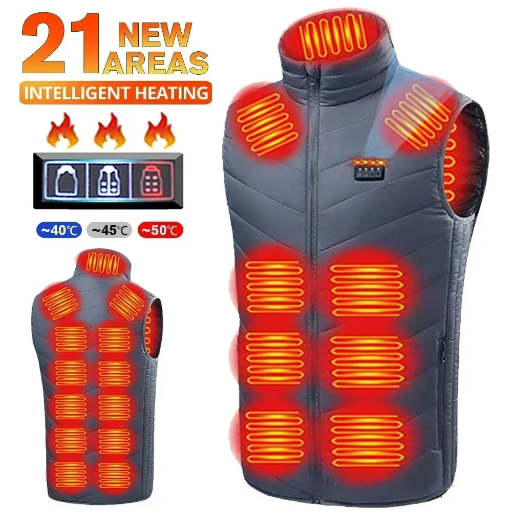 ​USB Heated Jacket Vest for Men Women Electric Temperature Control Infrared Self Heating Warm Coat Windproof Thermal Outdoor​