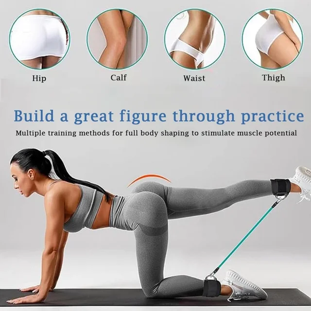 1 Pair Ankle Straps for Cable Machines Resistance Bands Attachment,Gym Cuffs with Stainless Steel D-Ring for Booty Leg Workout 5