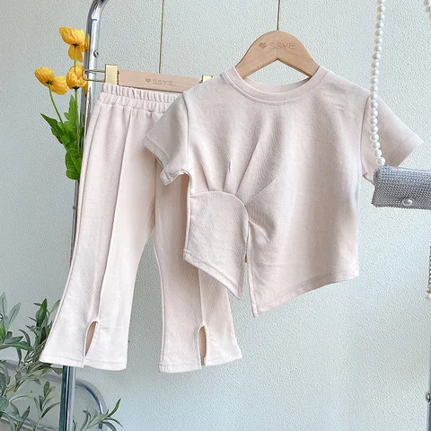 Summer Girls Fashion 2pcs Suit Baby Kids Children Clothing Set Including Shirt+ Pant