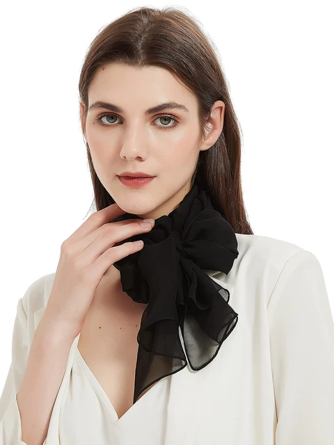 Sciarpe Quadrate Donna In Chiffon - Confezione Da 2 Sciarpine Eleganti Per Tutti I Giorni, Ufficio E Viaggi - Foto 2