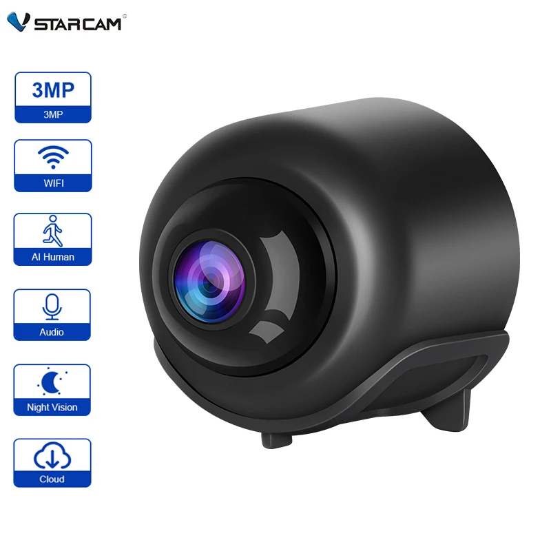 Vstarcam 3Mp Mini Telecamera Wifi Wireless Baby Monitoring Telecamera Ip Sicurezza Domestica Telecamera Di Sorveglianza Intelligente Rilevamento Del M