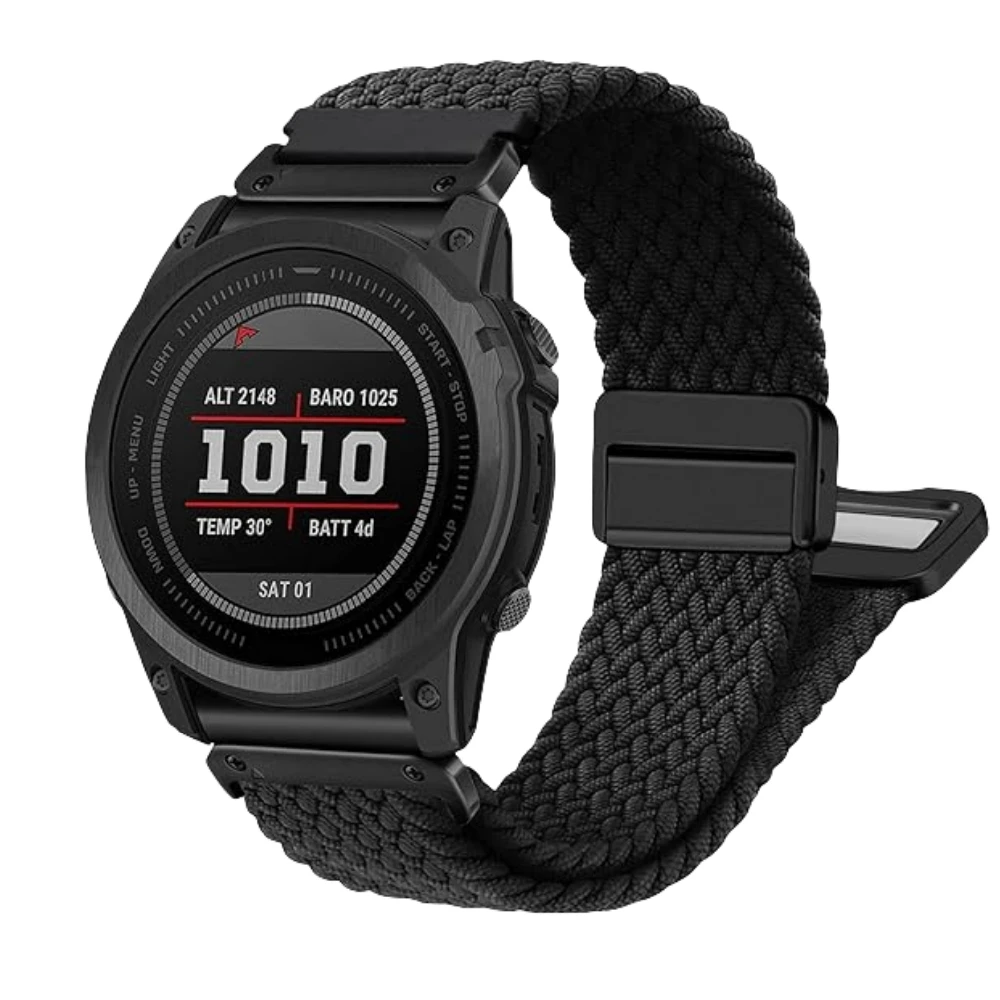 Elastic Quick Fit Nylon Strap Wristband, 26mm, Compatible with Garmin Fenix and Tactix Watches