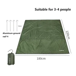 Waterproof Tent Tarp & Sun Shade Shelter for Outdoor Camping and Picnics (ArmyGreen - M)