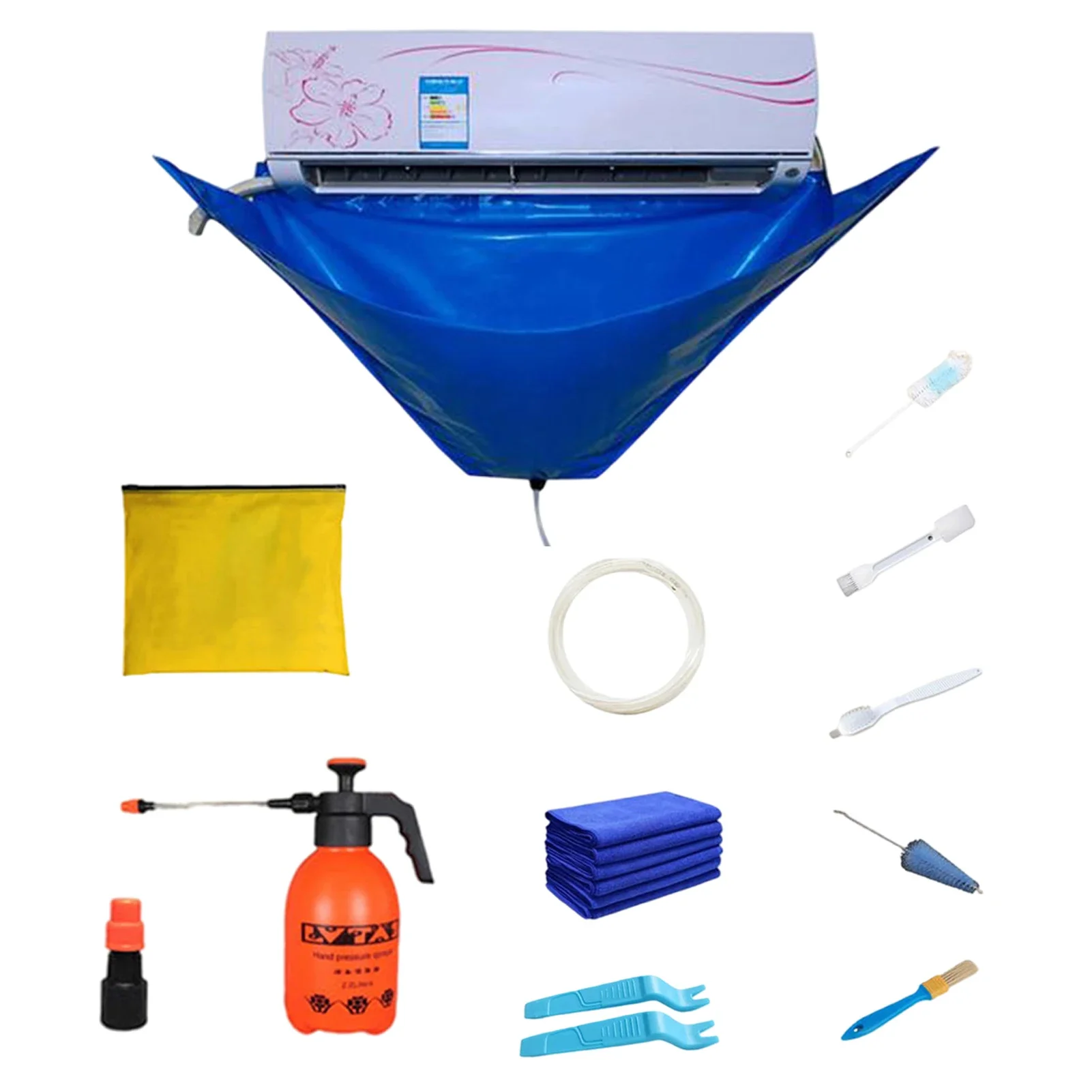 Air Conditioner Cleaning Cover Kit 15pc With Clean Tools Waterproof Dust 118cm Protection Bag For Air Conditioners Cleaner Set air conditioning cover air conditioner cleaner air conditioner cleaning kit