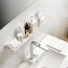 Bathroom Shelf No Drill Organizer Shower Storage Rack White Corner Shelves Wall Mounted ABS Toilet Shampoo Holder For Kitchen 5