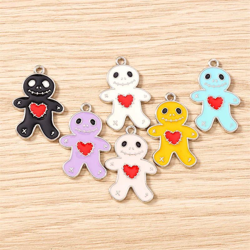 10 Stück 18 x 27 mm niedliche Emaille-Weihnachts-Lebkuchen-Charms-Anhänger für Schmuckherstellung, Halsketten, Ohrringe, DIY-Bastelzubehör ﻿ – Detail 14
