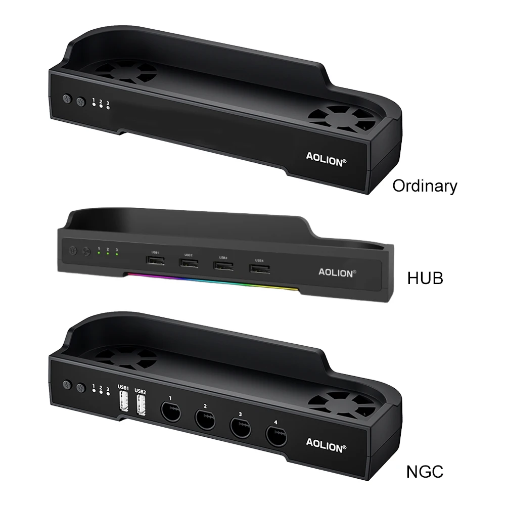 스위치 2 도크용 쿨링 팬, 휴대용 허브 확장 베이스 라디에이터 RGB, NGC 벽걸이 마운트 포함, 스위치 2 액세서리