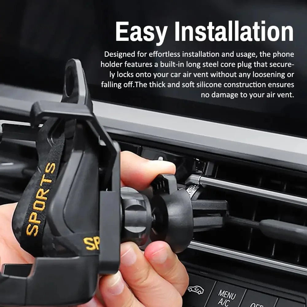 360 Rotatable Car Vent Phone Holder with Attraction Locking System Not Slip Phone Bracket for Stable & Safe Navigation