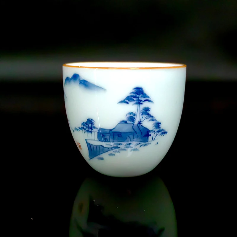 Chinese Porcelain Unusual Ceramic Cup Jingdezhen Teeware Teware Accessories Hand Made Aesthetic For Tieguanyin Puer Oolong Tea