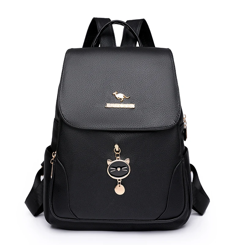 Women's Trend Pu Soft Leather Backpack Lightweight Outdoor Leisure