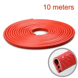 Universal Car Door Edge Protector - Waterproof, Soundproof, and Anti - Scratch U - Shape Seal Strip (10m red)